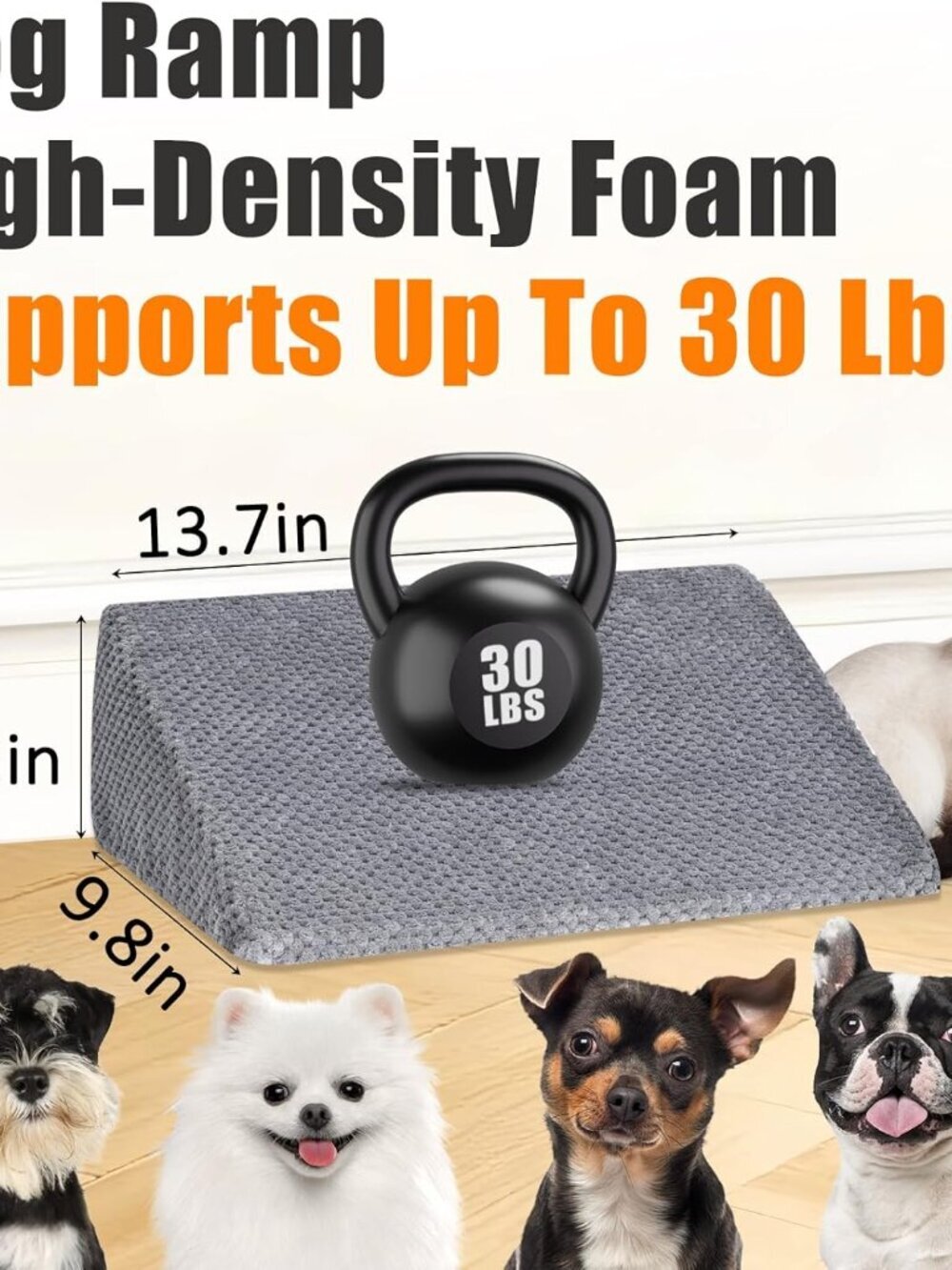 Dog Ramp for Stairs for Small & Senior Dogs and Cats (Gray, 6 Pack) - Picture 2 of 9